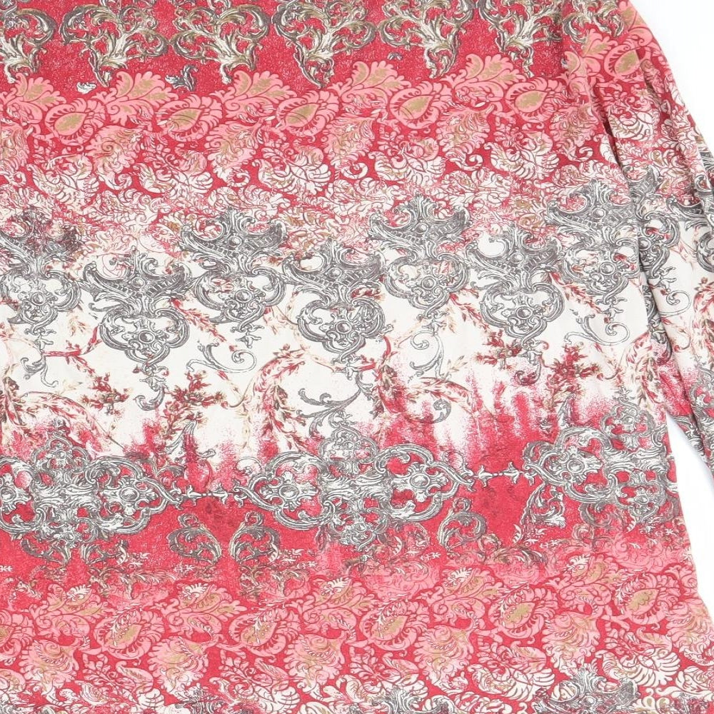Gerry Weber Womens Red Fair Isle  Basic Blouse Size 10