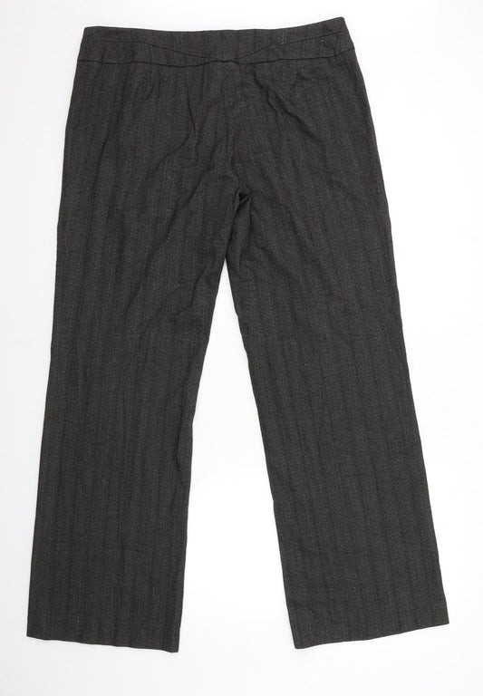 Dunnes Stores Womens Brown Striped  Trousers  Size 34 in L32 in