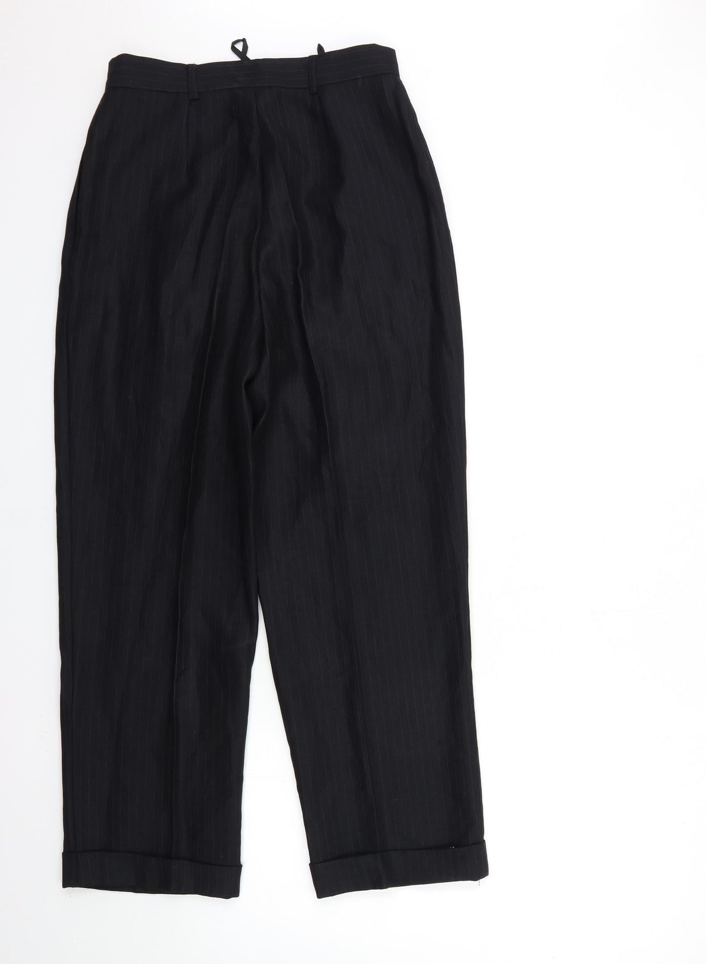 Preworn Womens Black Striped  Trousers  Size 30 in L27 in