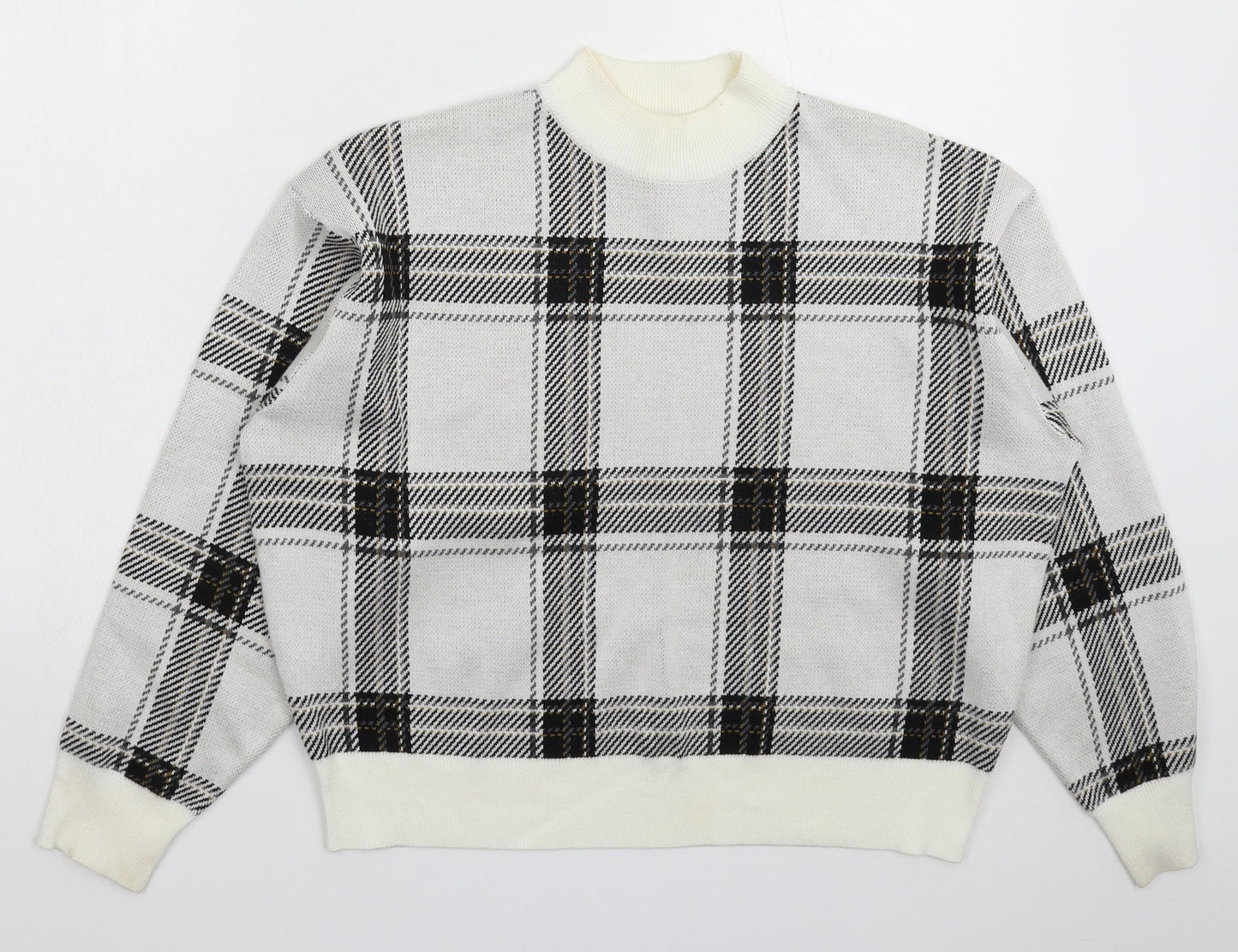 New Look Womens Multicoloured Check Knit Pullover Jumper Size M