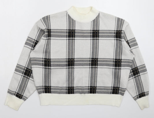 New Look Womens Multicoloured Check Knit Pullover Jumper Size M
