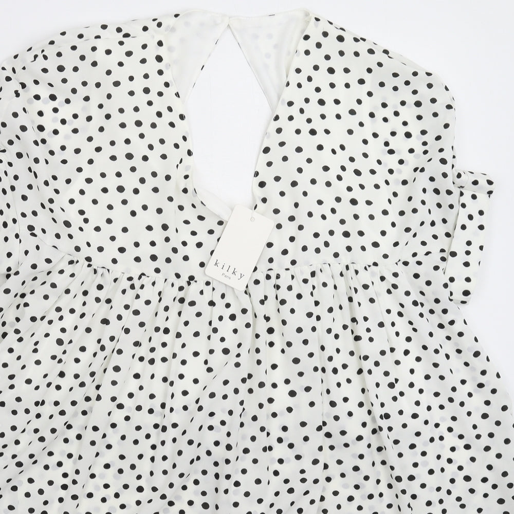 Kilky Womens White Polka Dot  Mini  Size M