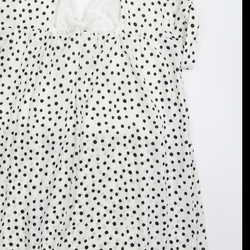 Kilky Womens White Polka Dot  Mini  Size M