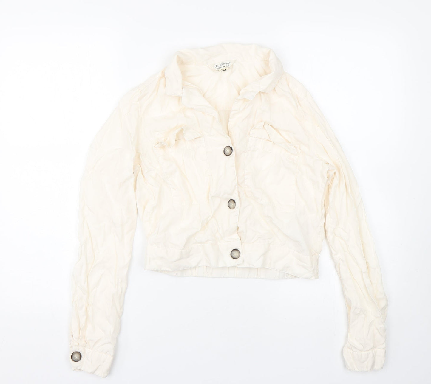 Miss Selfridge Womens White   Basic Button-Up Size 10