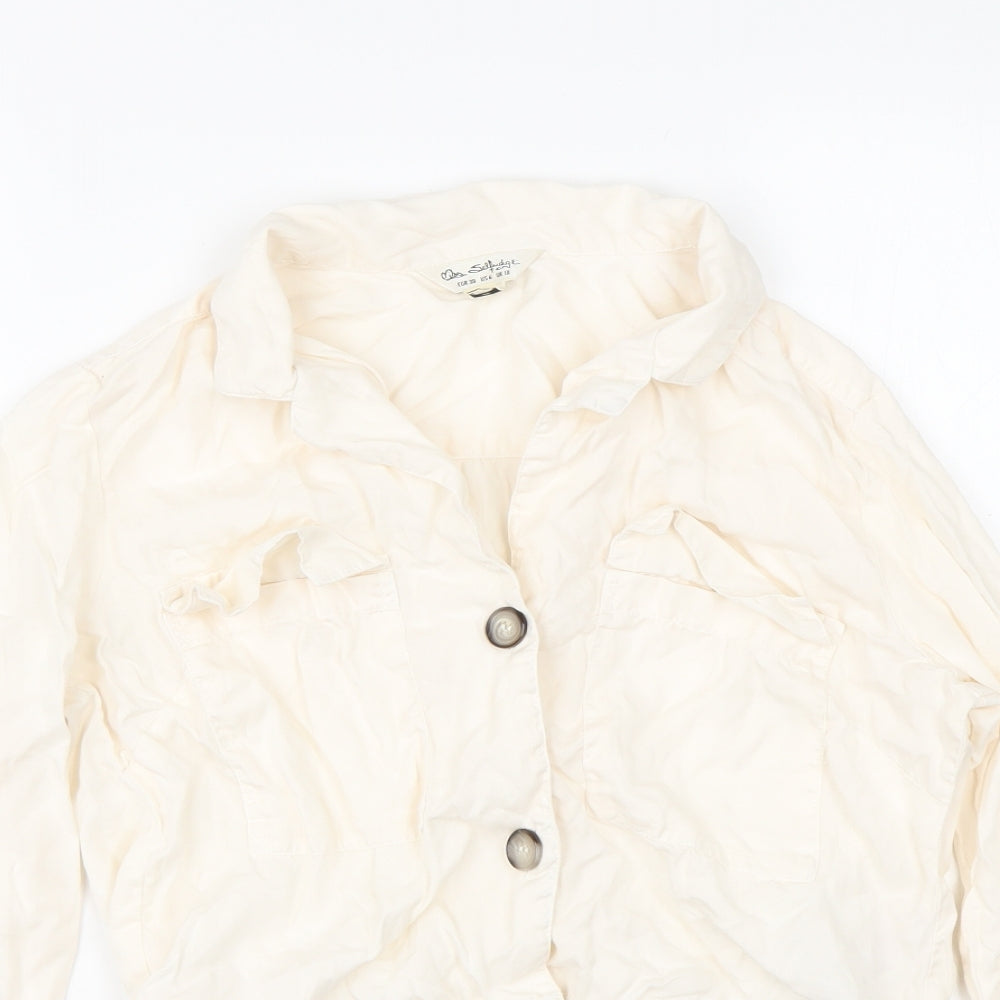 Miss Selfridge Womens White   Basic Button-Up Size 10
