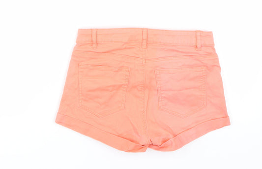 H&M Womens Orange  Denim Paperbag Shorts Size 4