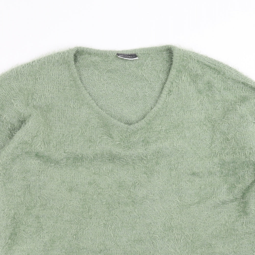 BELOVED Womens Green  Knit Pullover Jumper Size XL