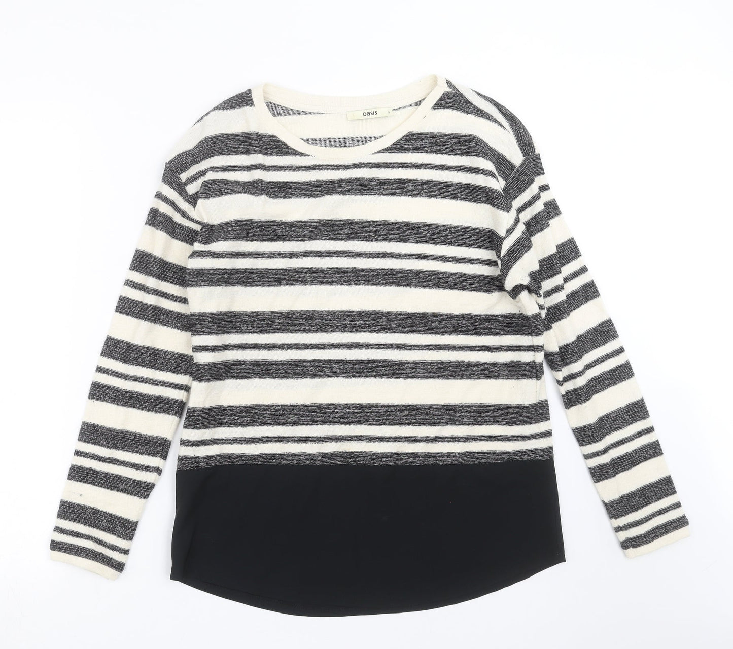 Oasis Womens Ivory Striped Knit Pullover Jumper Size S
