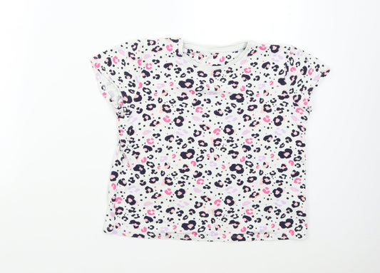 George Girls Multicoloured Animal Print  Basic T-Shirt Size 11-12 Years