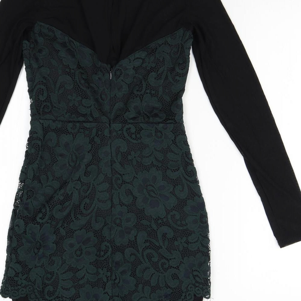 ASOS Womens Green Floral  Bodycon  Size 8