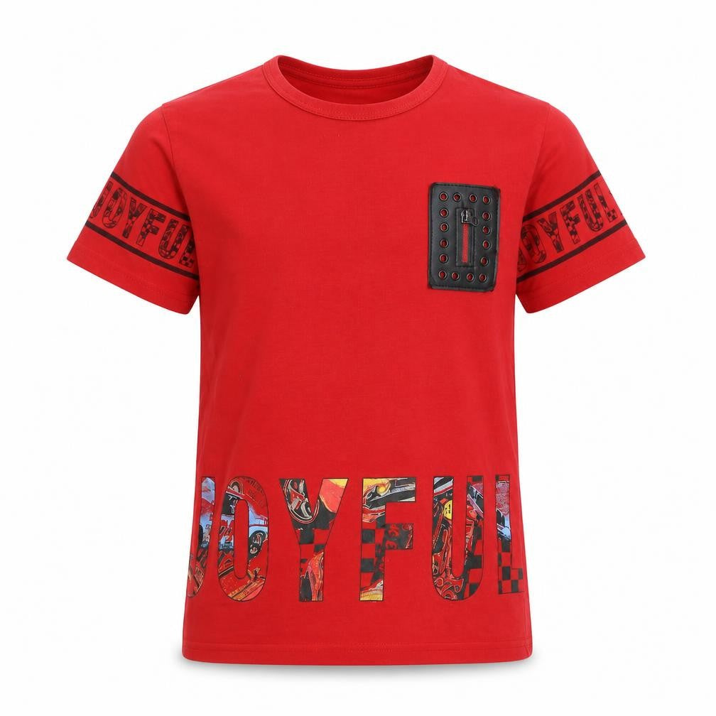 Joyful Boys Red   Basic T-Shirt Size 8 Years