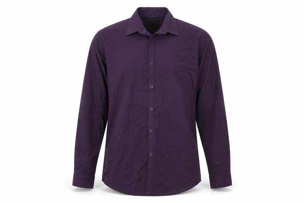 B&W Mens Purple    Button-Up Size 15