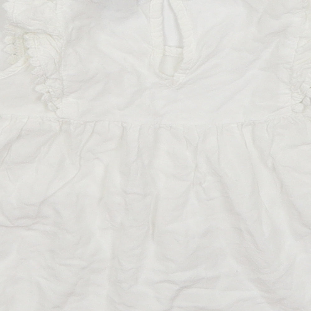 Primark Girls White   Basic Blouse Size 4-5 Years