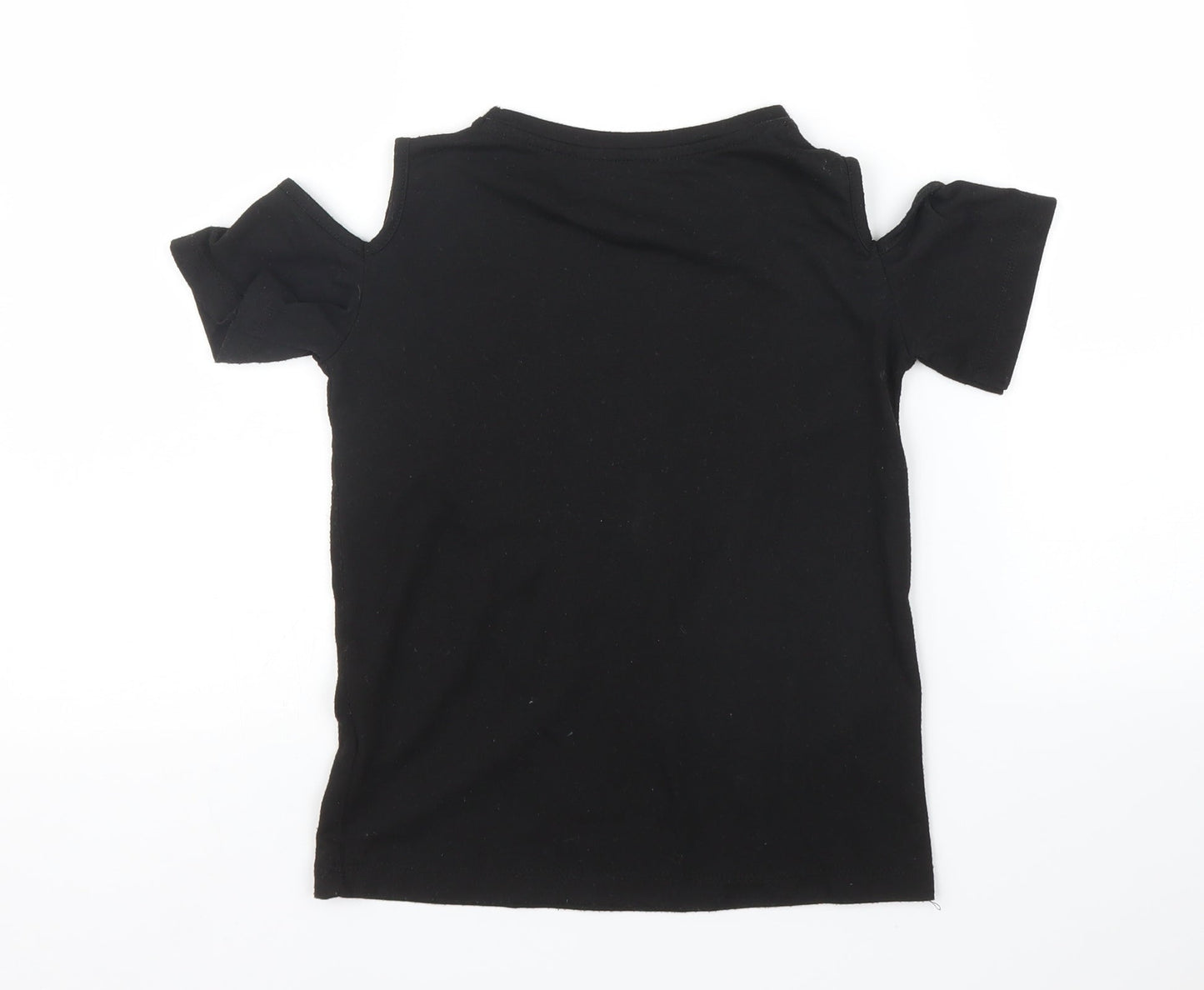 Primark Girls Black   Basic T-Shirt Size 7 Years
