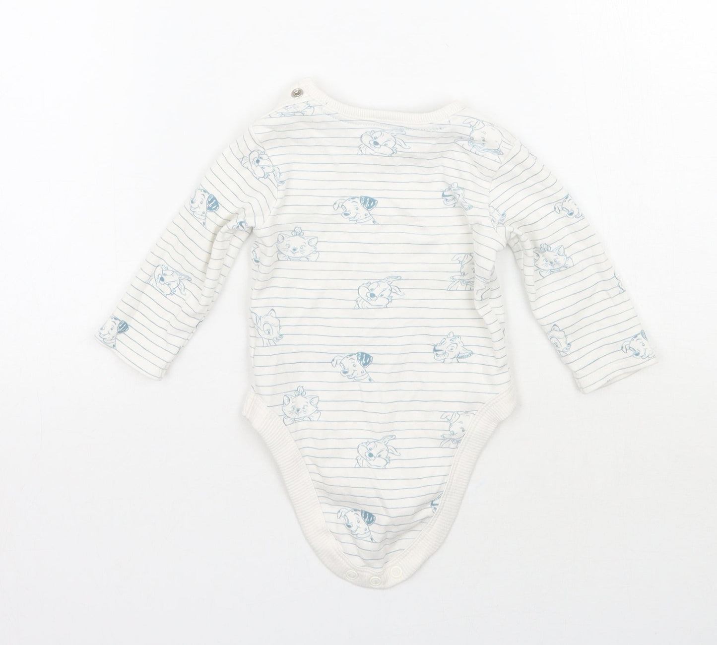 George Baby White Striped  Catsuit One-Piece Size 3-6 Months  - Disney