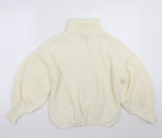 Boohoo Womens Ivory   Henley Jumper Size S