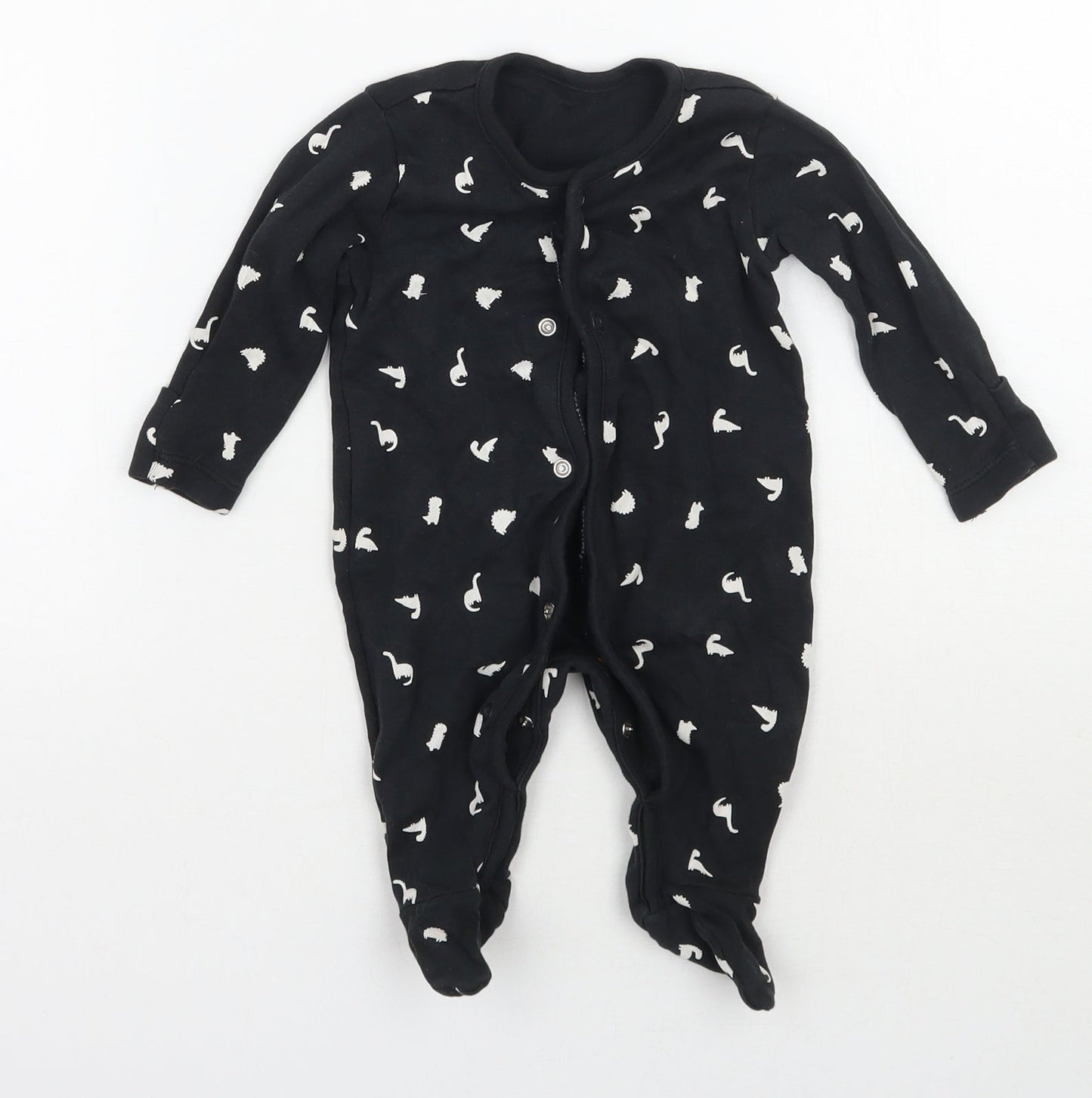 George Baby Black Geometric  Babygrow One-Piece Size 0-3 Months