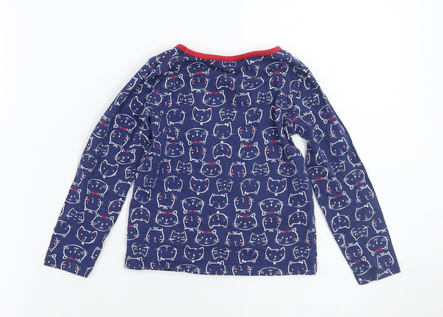 M&Co Girls Blue Geometric  Basic T-Shirt Size 2-3 Years