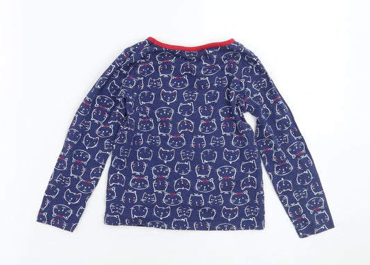 M&Co Girls Blue Geometric  Basic T-Shirt Size 2-3 Years