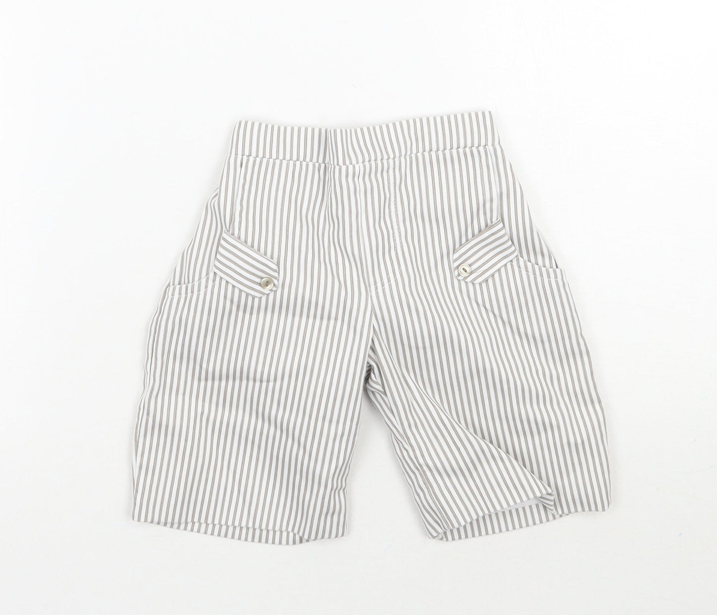 Pretty Originals Boys White Striped  Bermuda Shorts Size 3 Years