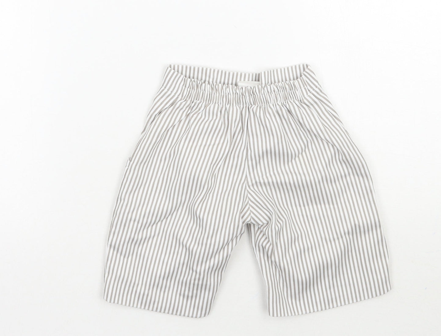 Pretty Originals Boys White Striped  Bermuda Shorts Size 3 Years