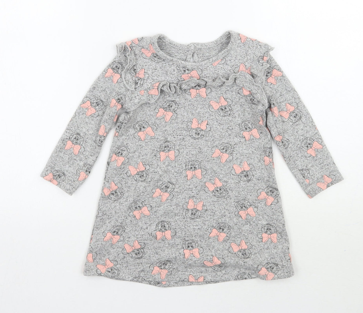 George Girls Grey Geometric  Basic T-Shirt Size 12-18 Months  - Disney