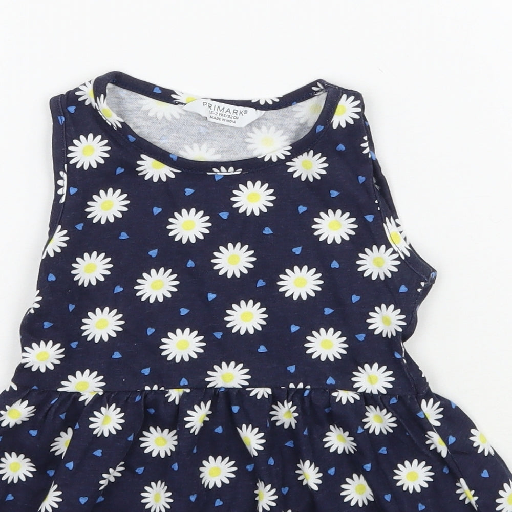 Primark Girls Blue Floral  A-Line  Size 24 Months