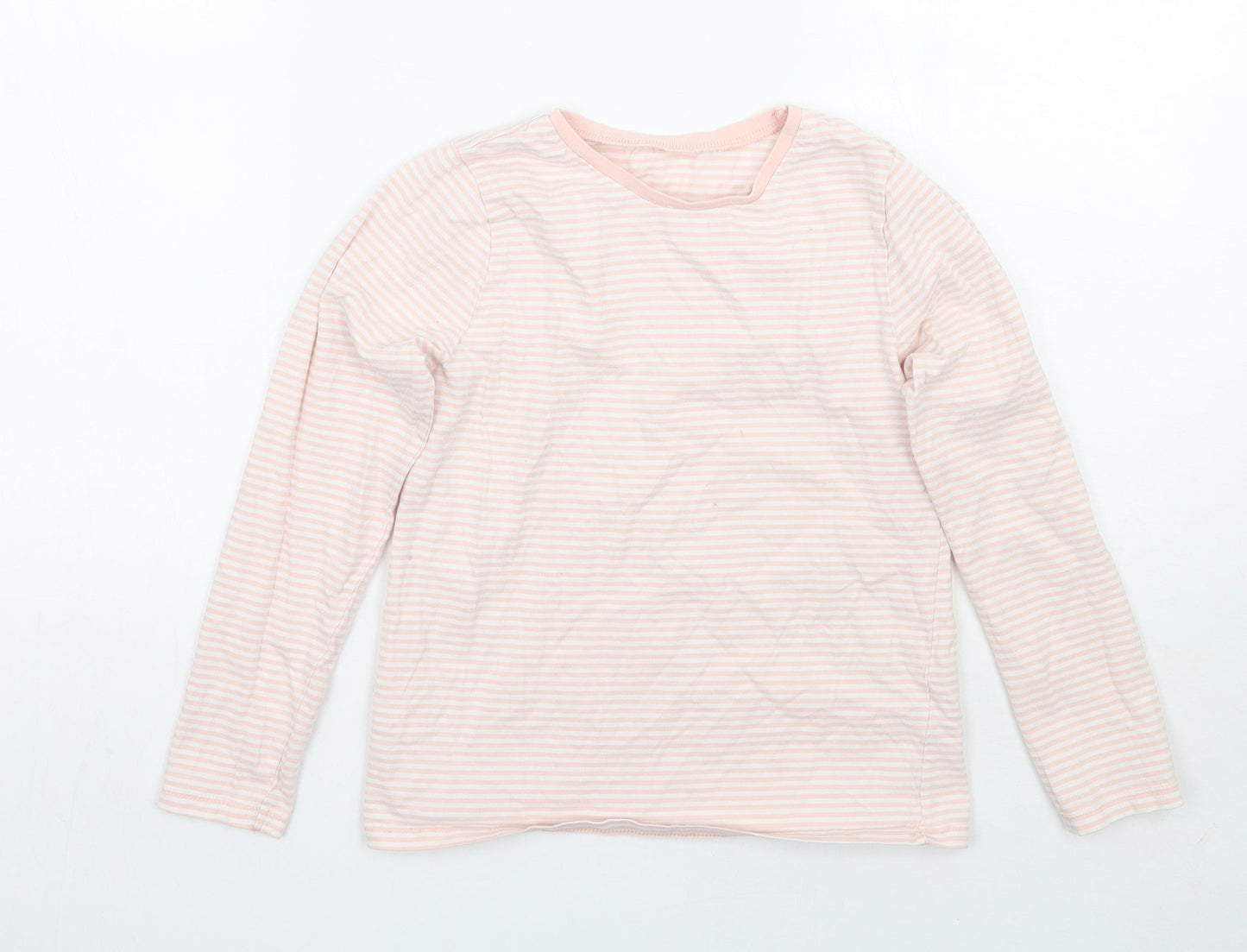 George Girls Pink Striped  Basic T-Shirt Size 9-10 Years