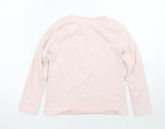 George Girls Pink Striped  Basic T-Shirt Size 9-10 Years