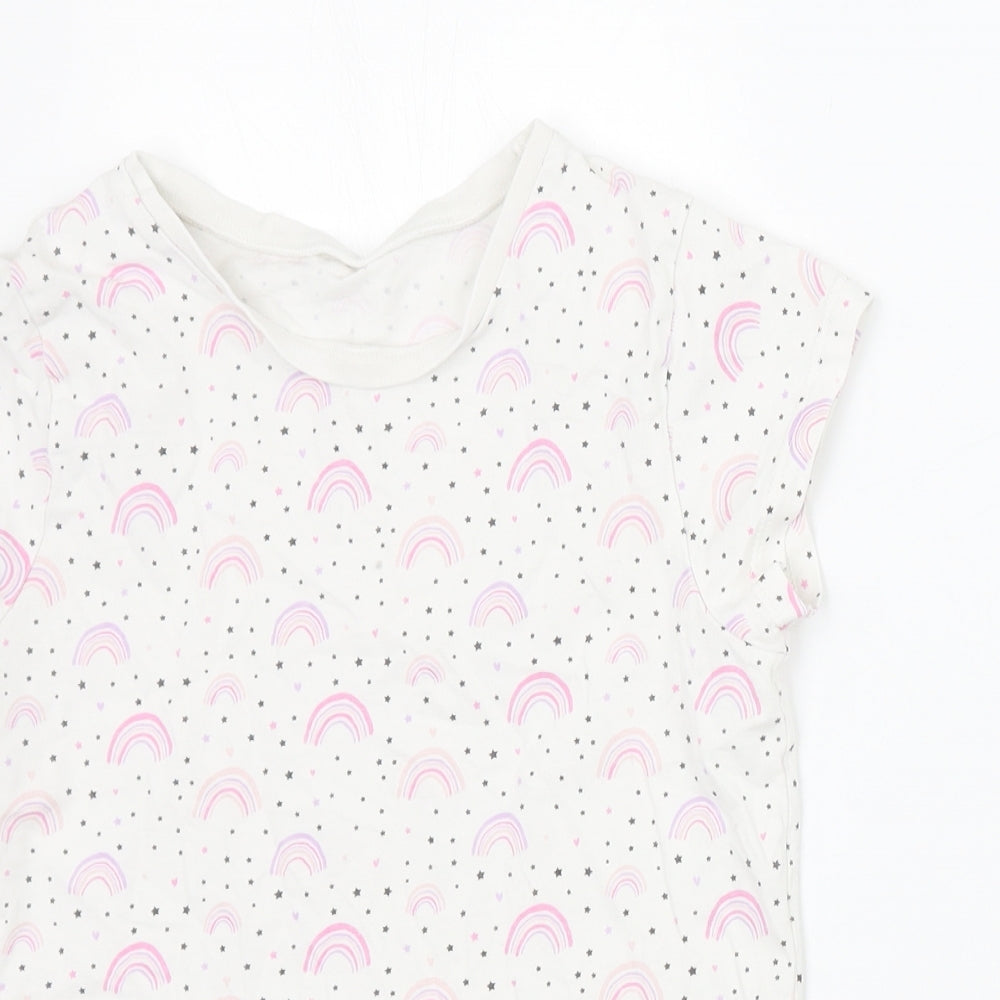 George Girls White Geometric  Top Pyjama Set Size 9-10 Years