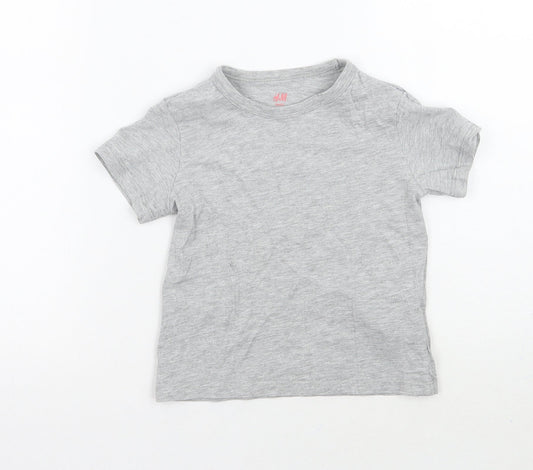 H&M Girls Grey   Basic T-Shirt Size 3 Years