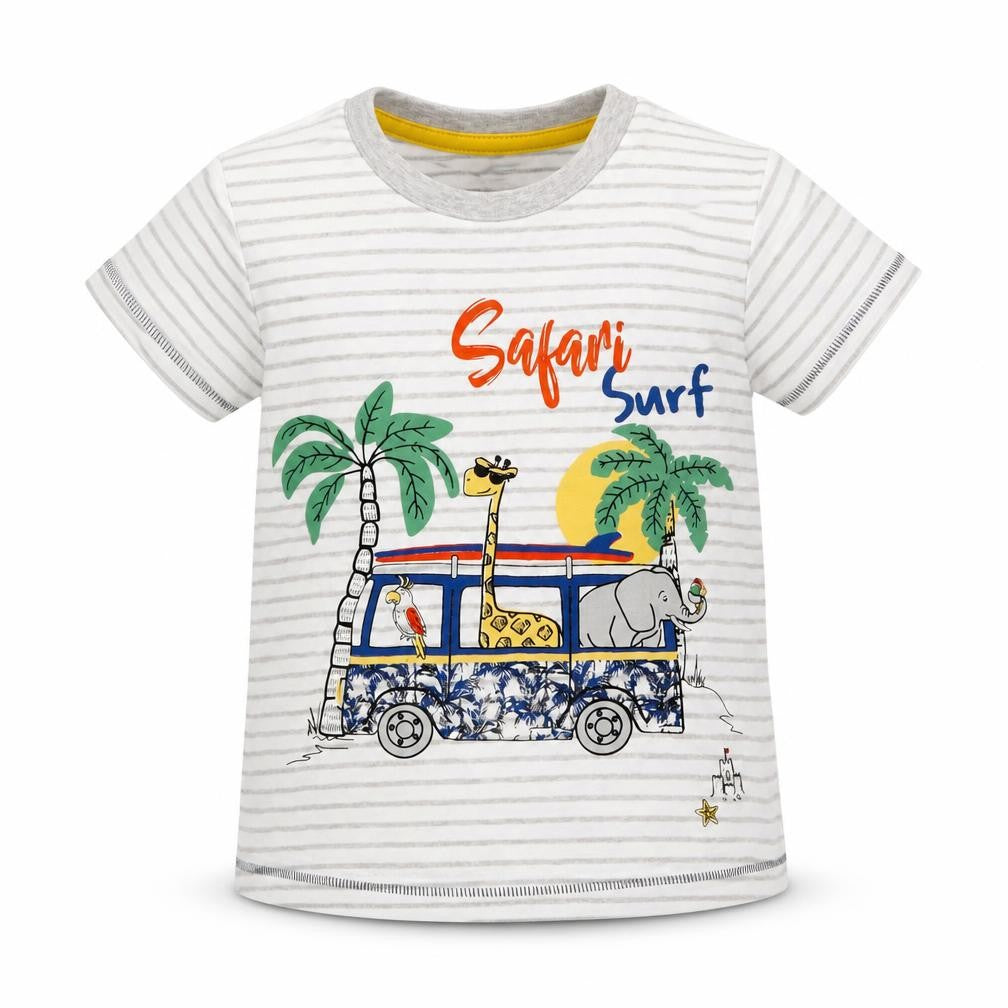 Matalan Boys White Striped  Basic T-Shirt Size 2-3 Years