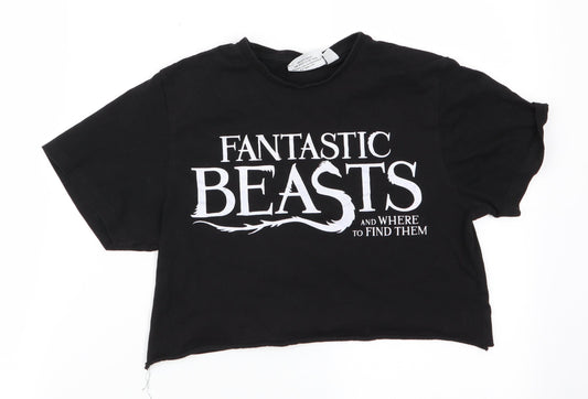 Fantastic beasts Womens Black   Cropped T-Shirt Size S  - Fantastic Beasts