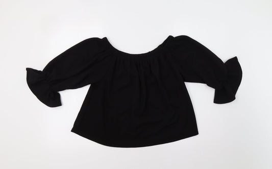 Glamour Babe Womens Black   Basic Blouse Size M