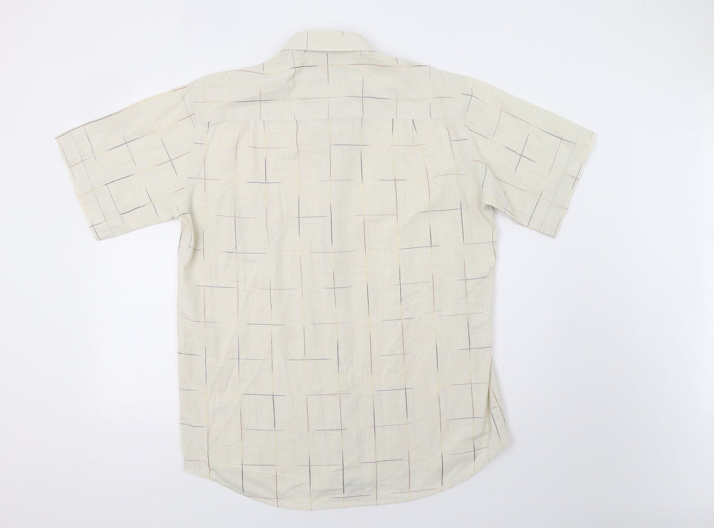 Jupiter Mens Beige Check   Button-Up Size L