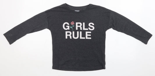 NEXT Girls Grey   Basic T-Shirt Size 7 Years
