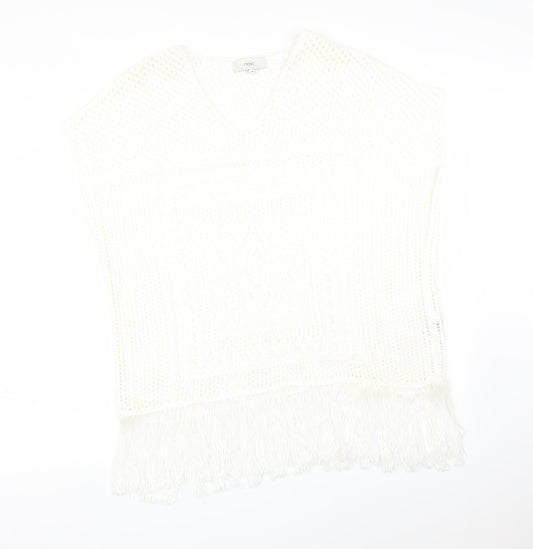 NEXT Womens White Geometric  Basic T-Shirt Size M