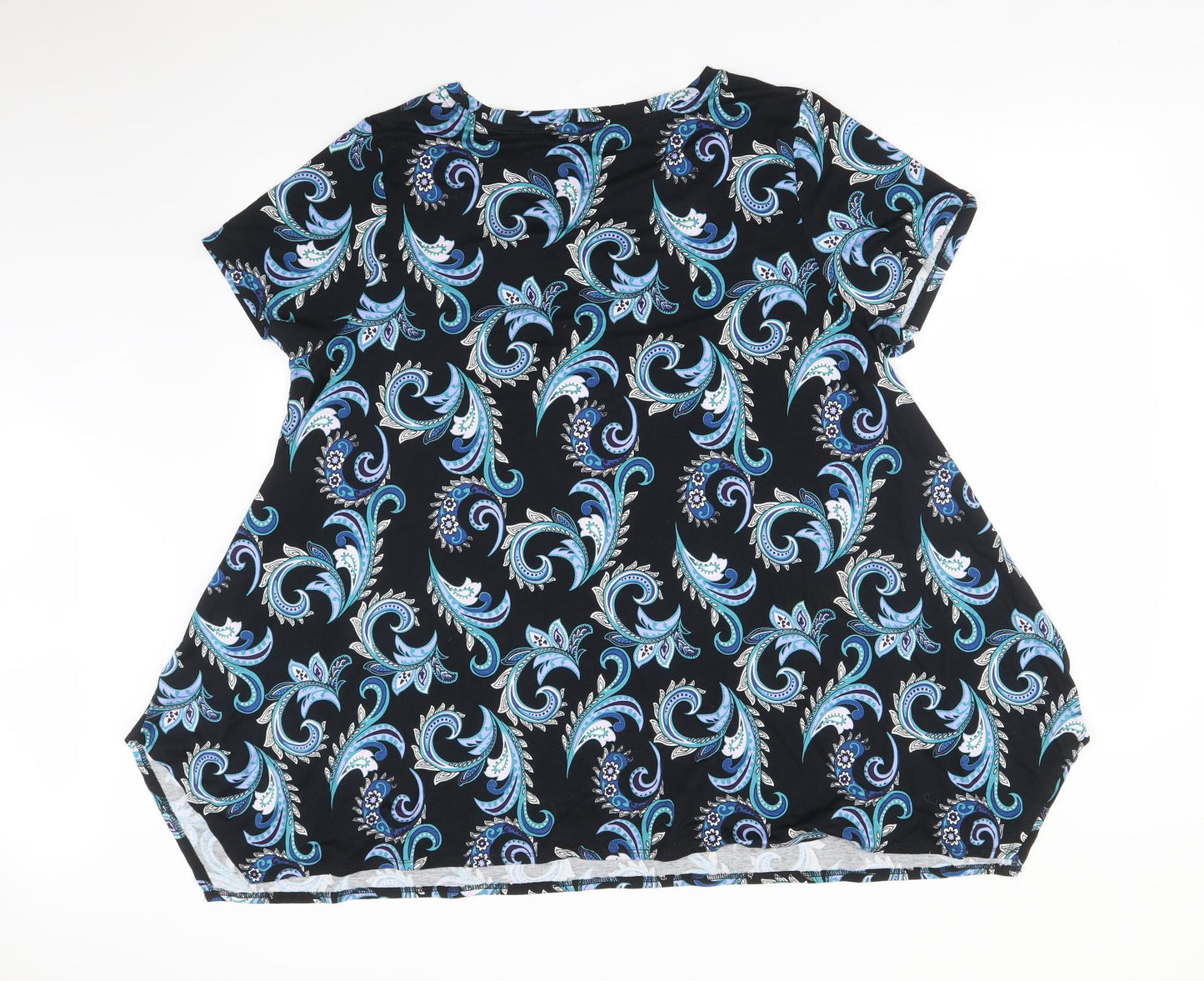Jones New York Womens Multicoloured Paisley  Basic T-Shirt Size 2XS