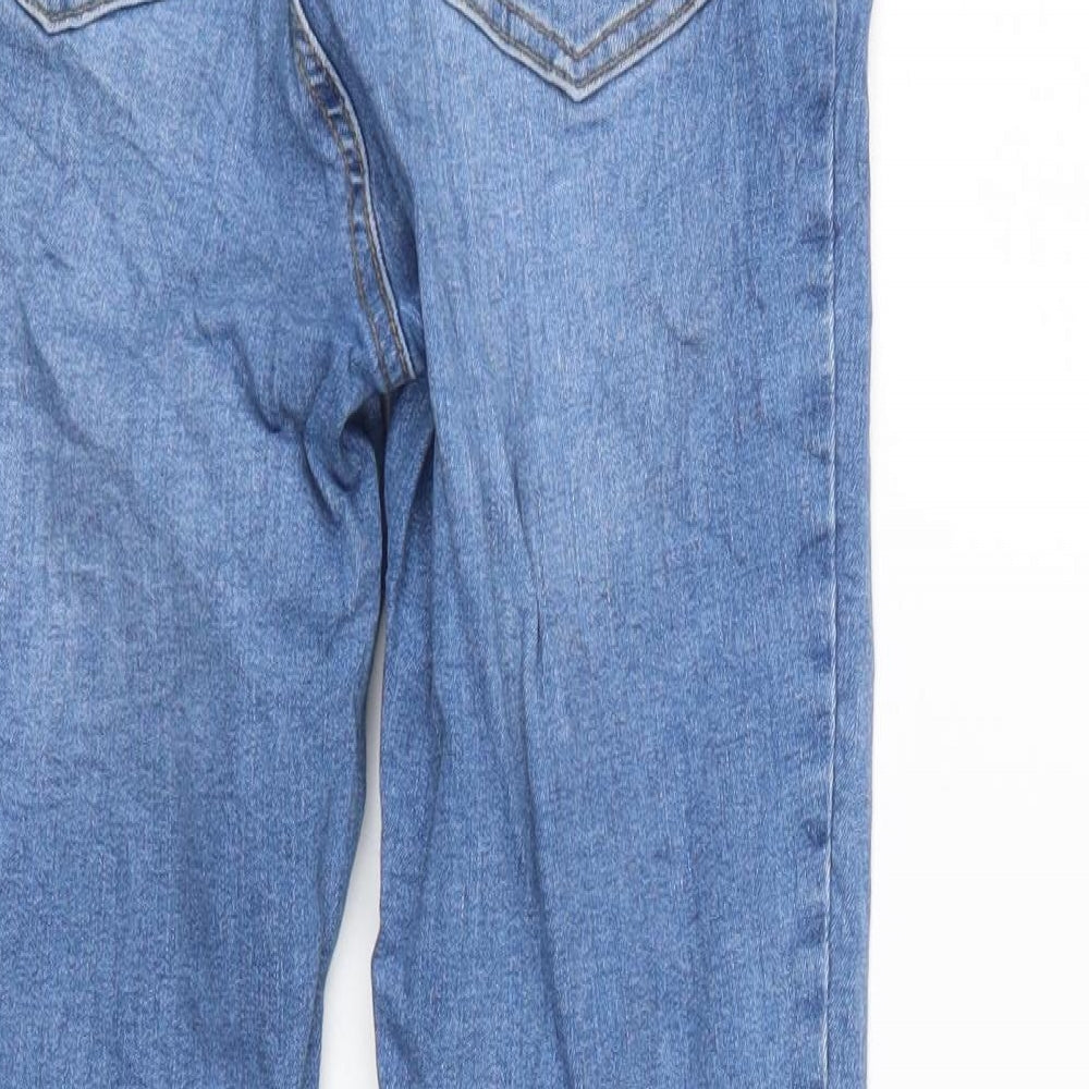 Denim & Co. Womens Blue  Denim Straight Jeans Size 8 L26 in