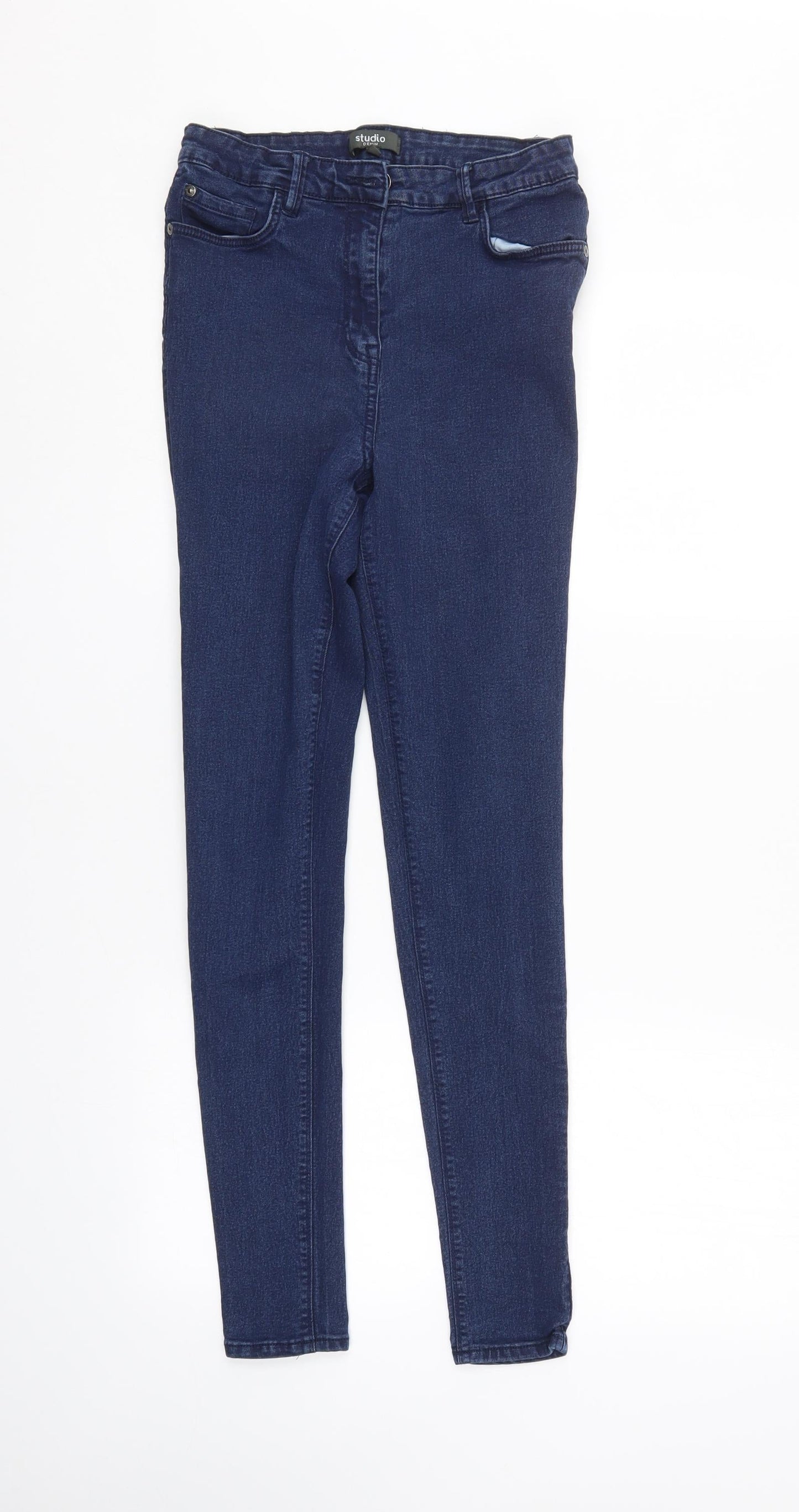 Studio Womens Blue   Tapered Jeans Size 12 L29 in - Elastic Waist