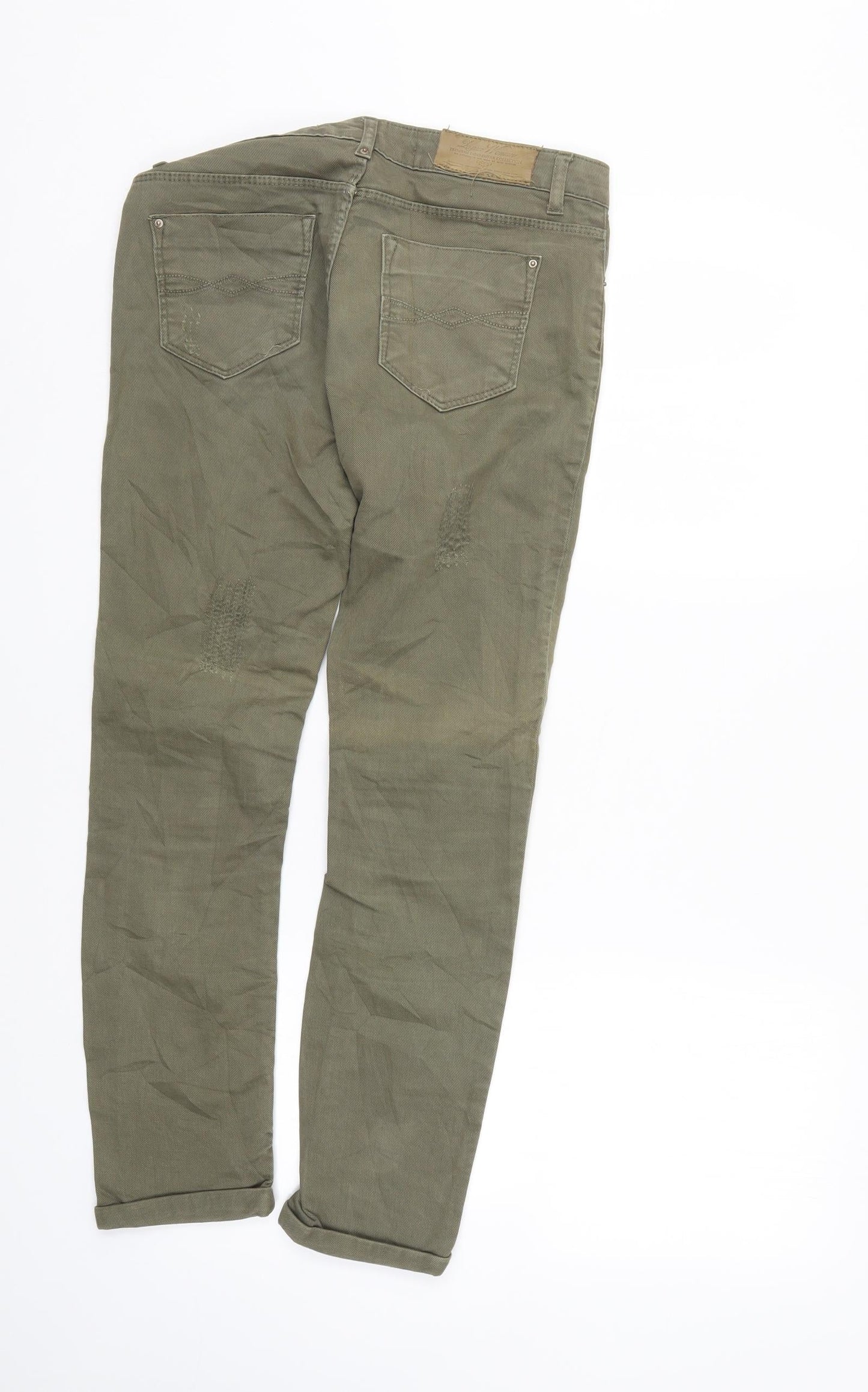Leana Woman Womens Green  Denim Skinny Jeans Size 6 L27 in