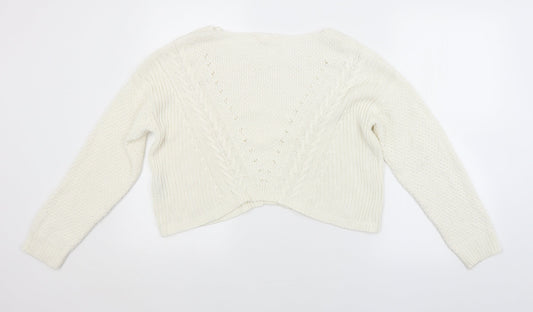 FOREVER 21 Womens White Argyle/Diamond  Pullover Jumper Size L