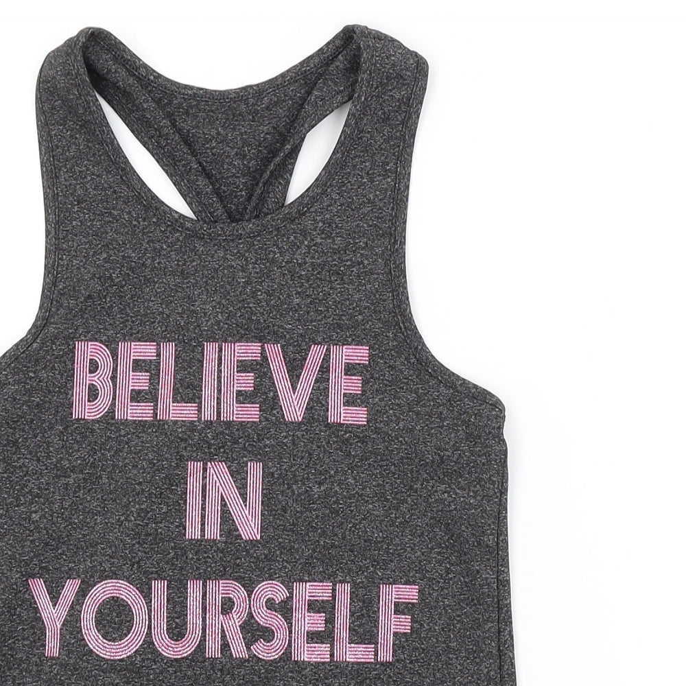 George Girls Grey   Basic Tank Size 8-9 Years