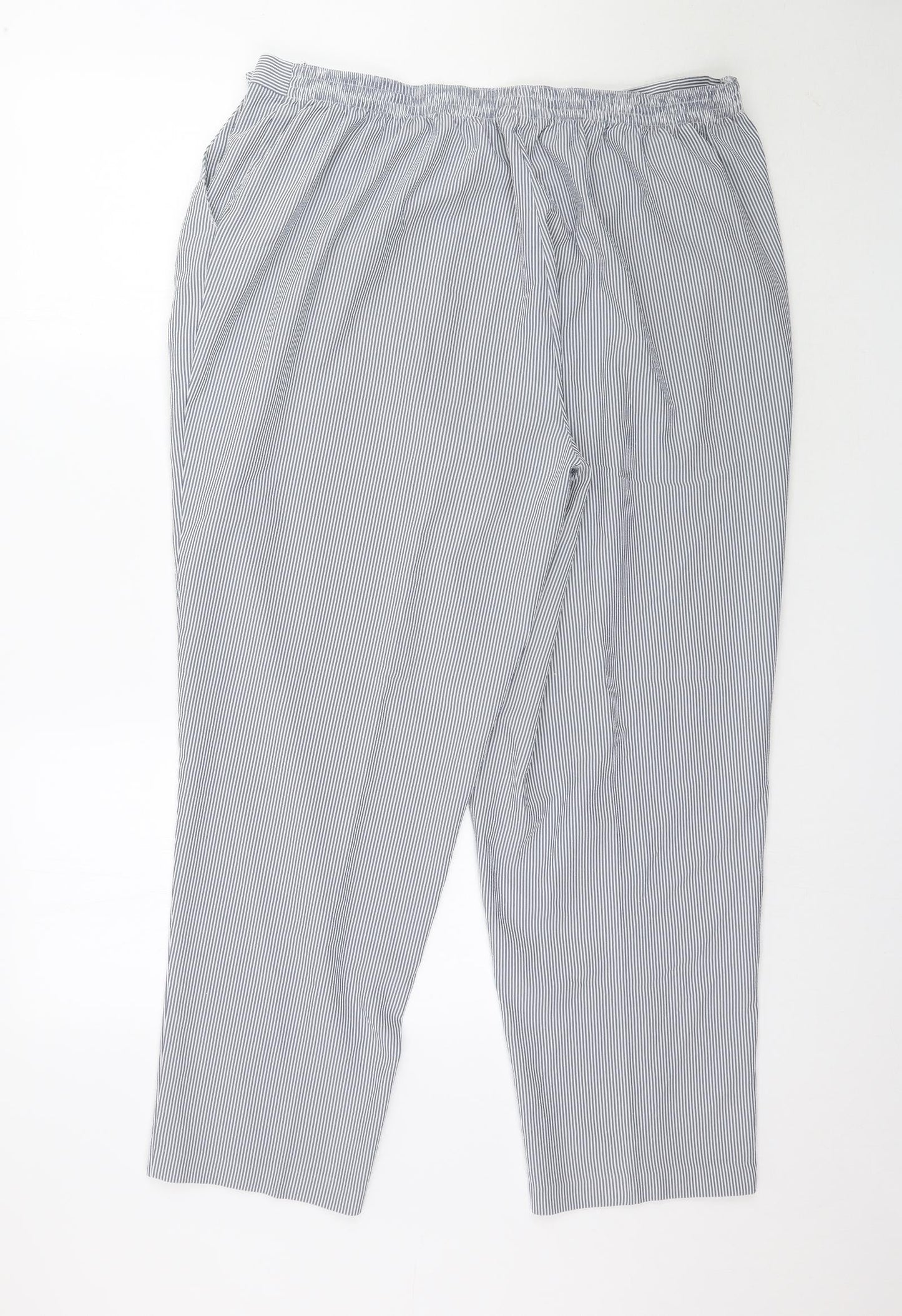 BM Womens Grey Striped  Trousers  Size 20 L27 in