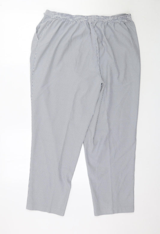 BM Womens Grey Striped  Trousers  Size 20 L27 in