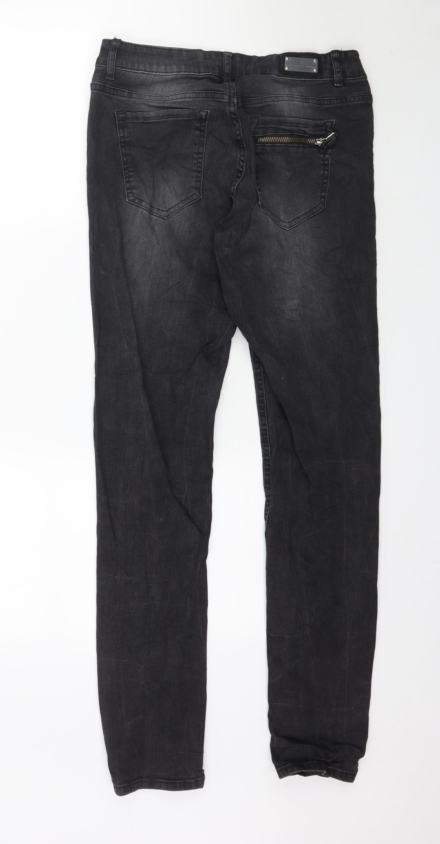Preworn Womens Black  Denim Skinny Jeans Size 30 L32 in