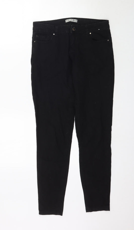Denim Co. Womens Black  Denim Skinny Jeans Size 10 L30 in
