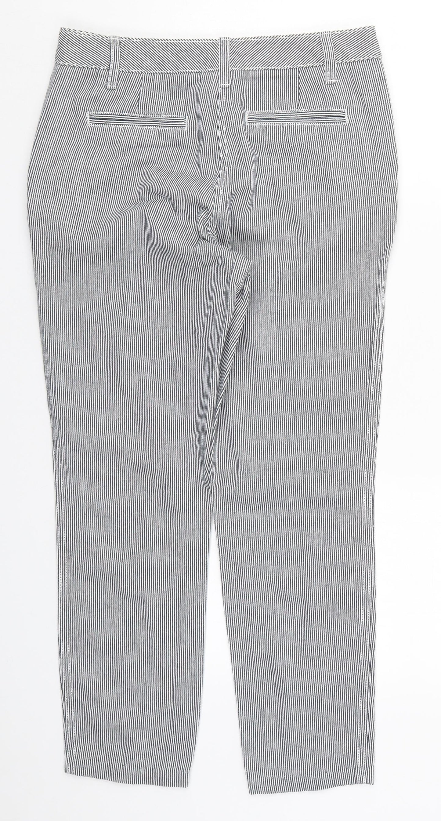 NEXT Womens Black Striped  Trousers  Size 6 L25 in - Black and White