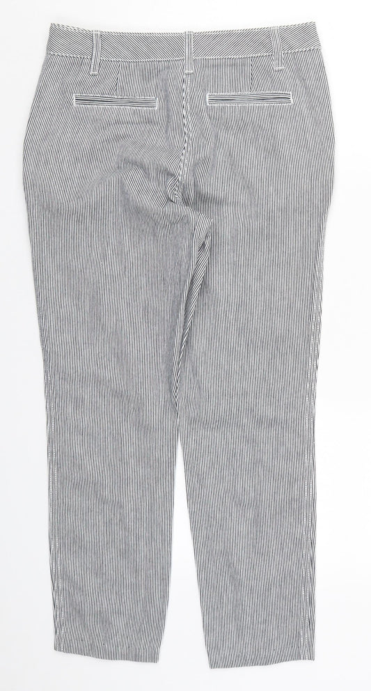 NEXT Womens Black Striped  Trousers  Size 6 L25 in - Black and White