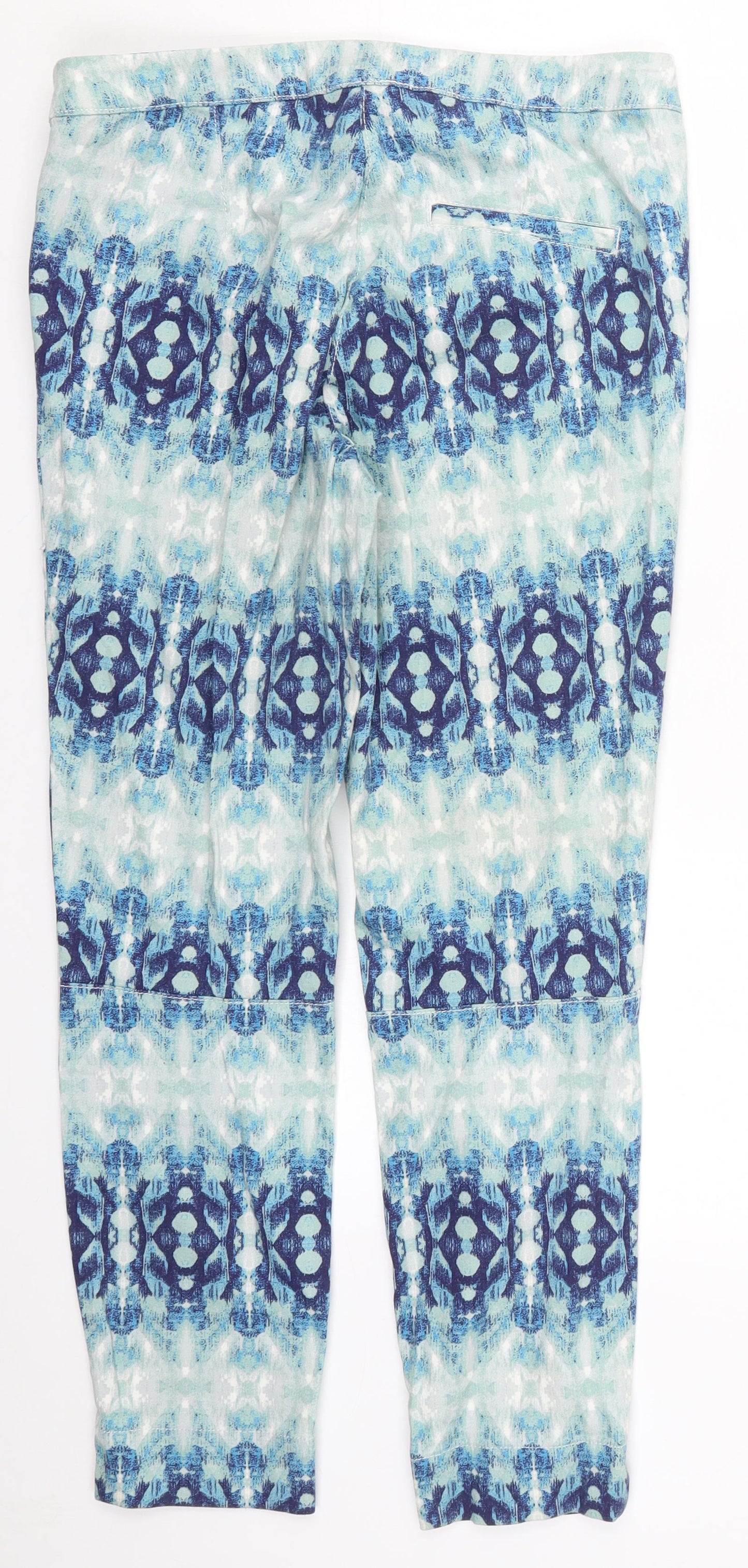 H&M Womens Blue Geometric Denim Jegging Jeans Size 10 L26 in